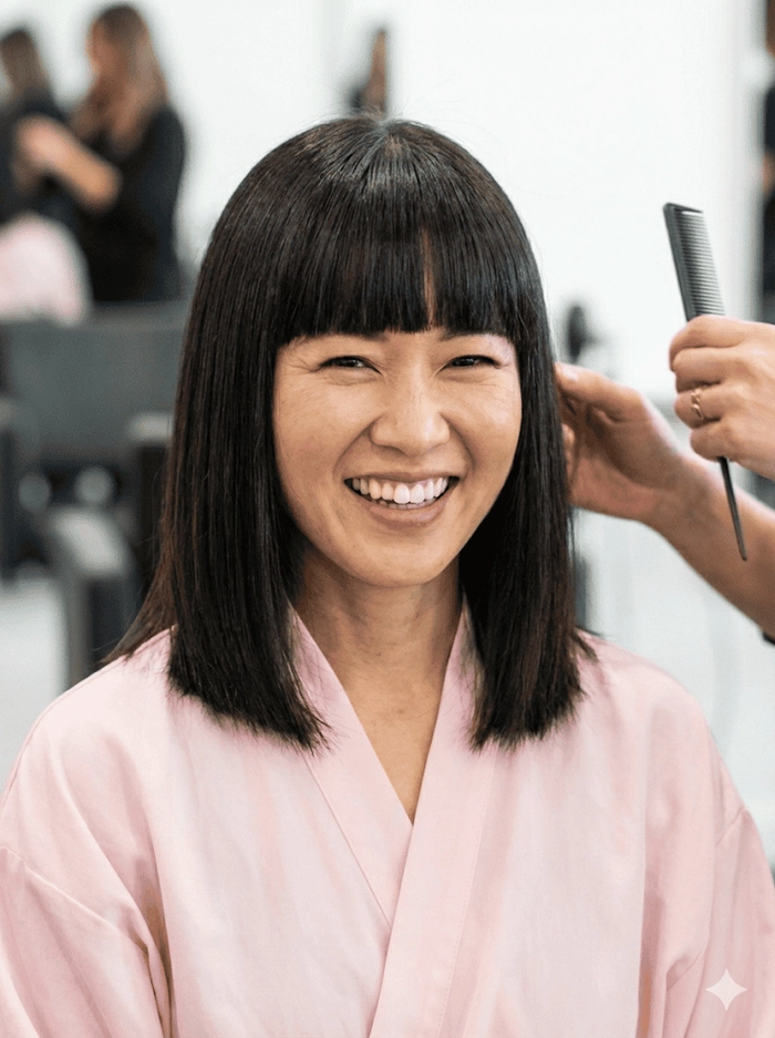 Casual hairstyle inspiration for minimal effort on shoulder length hair Everyday shoulder length hair styled simply for effortless casual looks
