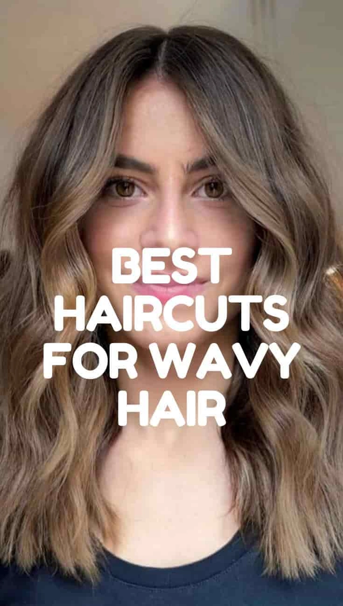 Woman with naturally air-dried wavy hair in a relaxed casual style