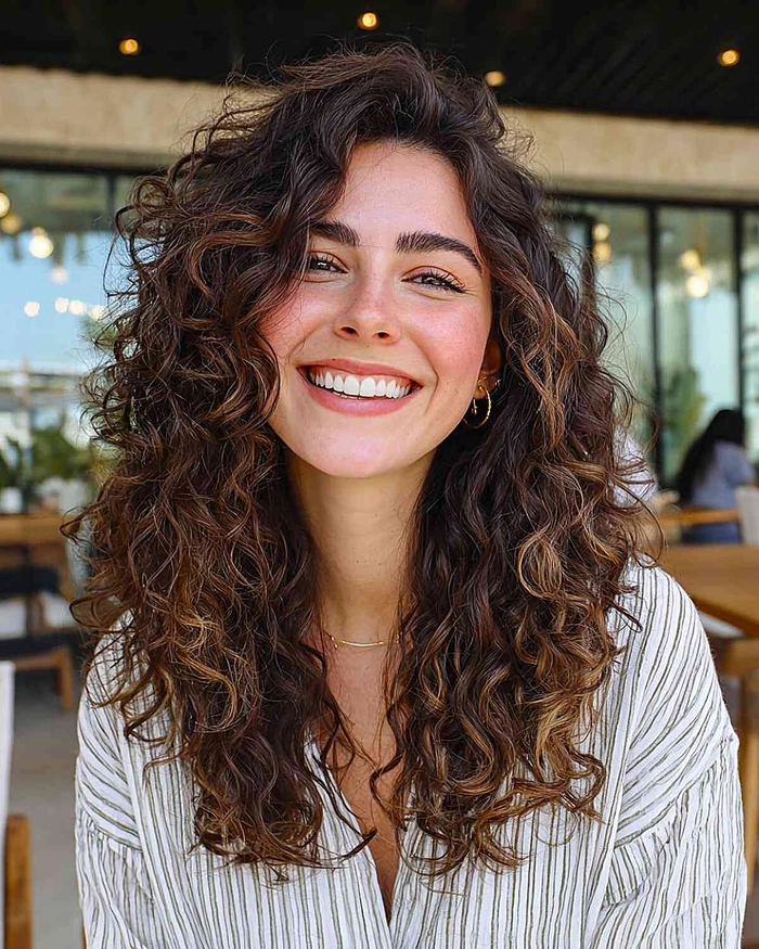 Everyday layered hair styling creating natural volume with soft waves