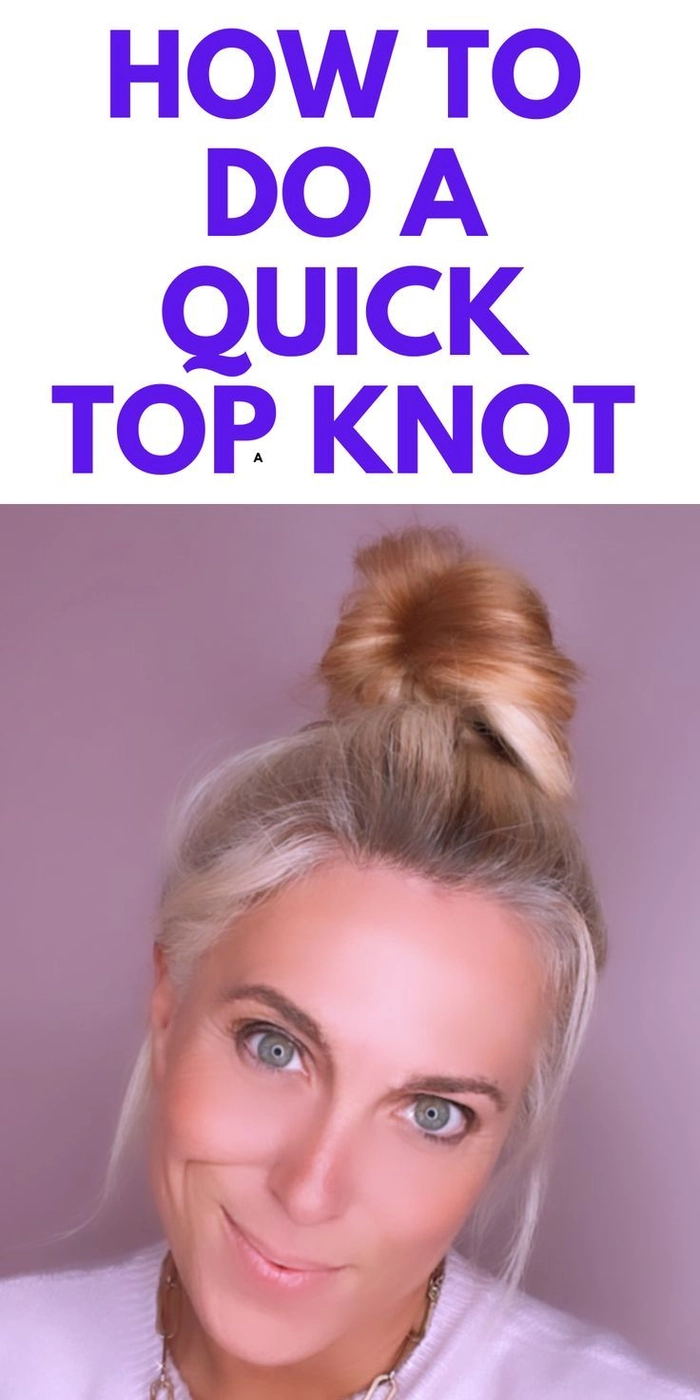 Casual messy top knot for easy second day hair look Everyday messy top knot hairstyle perfect for second day hair in casual style