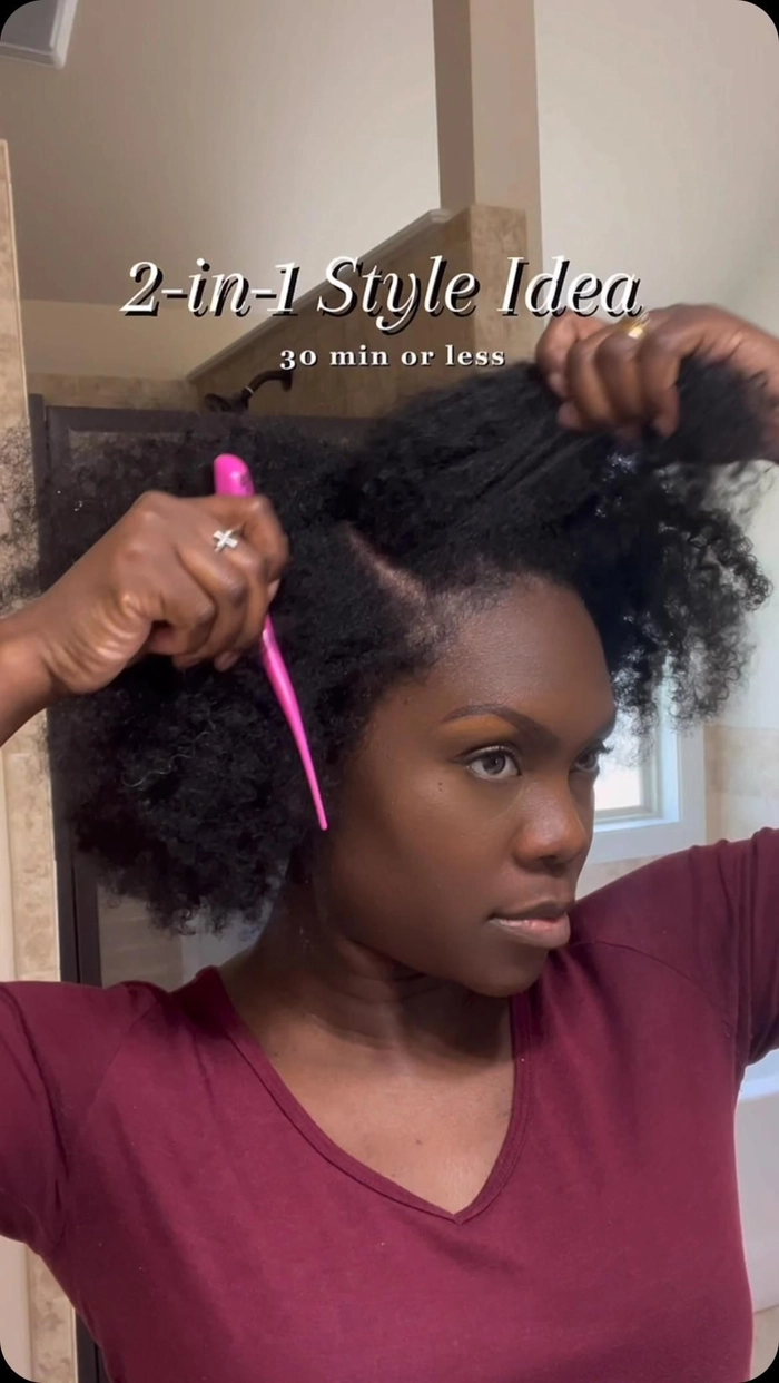 Casual natural afro look for simple, stylish daily wear Everyday natural afro hairstyle perfect for casual wear and easy styling