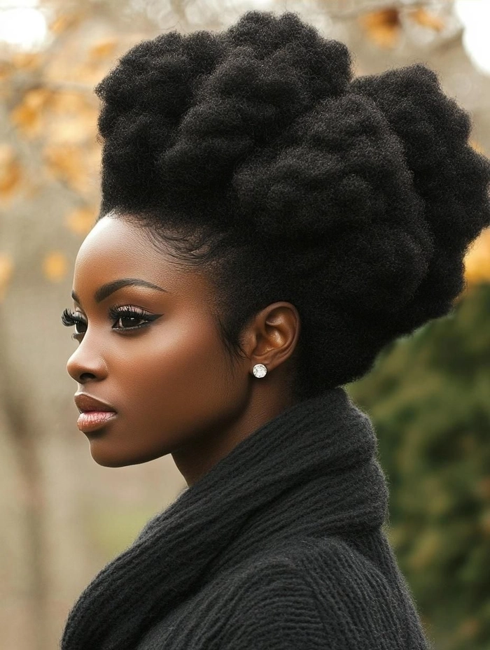 Everyday natural texture hairstyles for black women showcasing a casual and stylish look