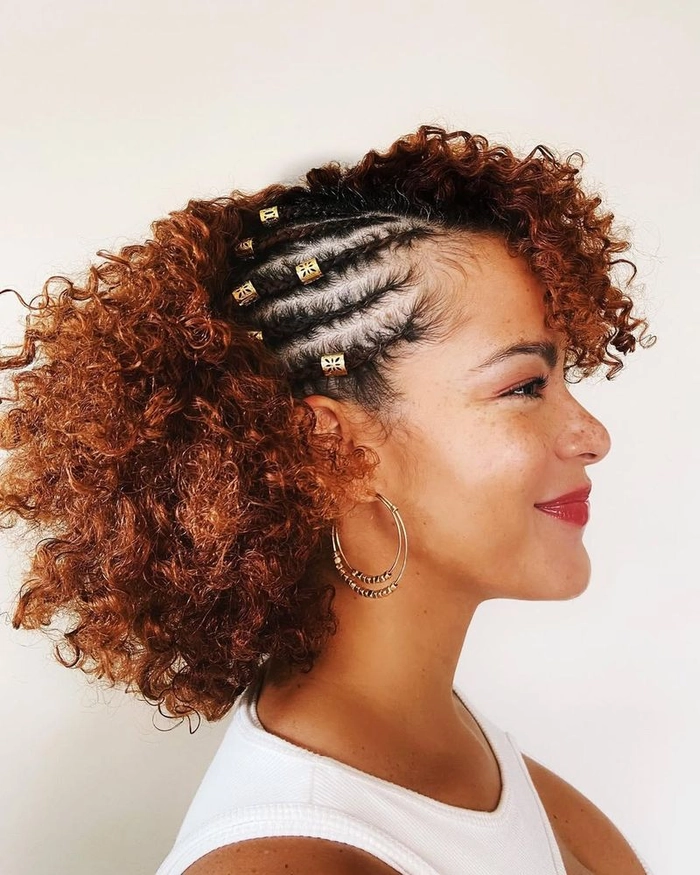 Close-up of everyday natural texture hairstyles for black women featuring a casual look