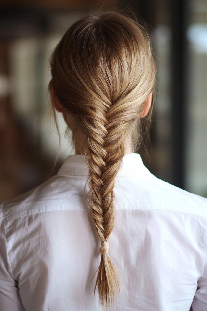 Preppy casual hairstyle with a simple barrette holding back soft waves