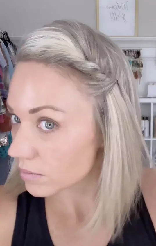 Effortless braided bangs for a tidy and relaxed hairstyle Quick braided bangs styled to keep hair neatly out of the face in a casual look