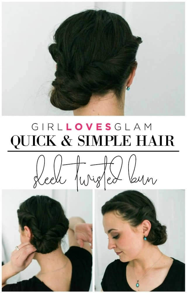 Casual hairstyle idea featuring a sleek low twisted bun for work and everyday wear Quick low twisted bun hairstyle suitable for professional casual settings