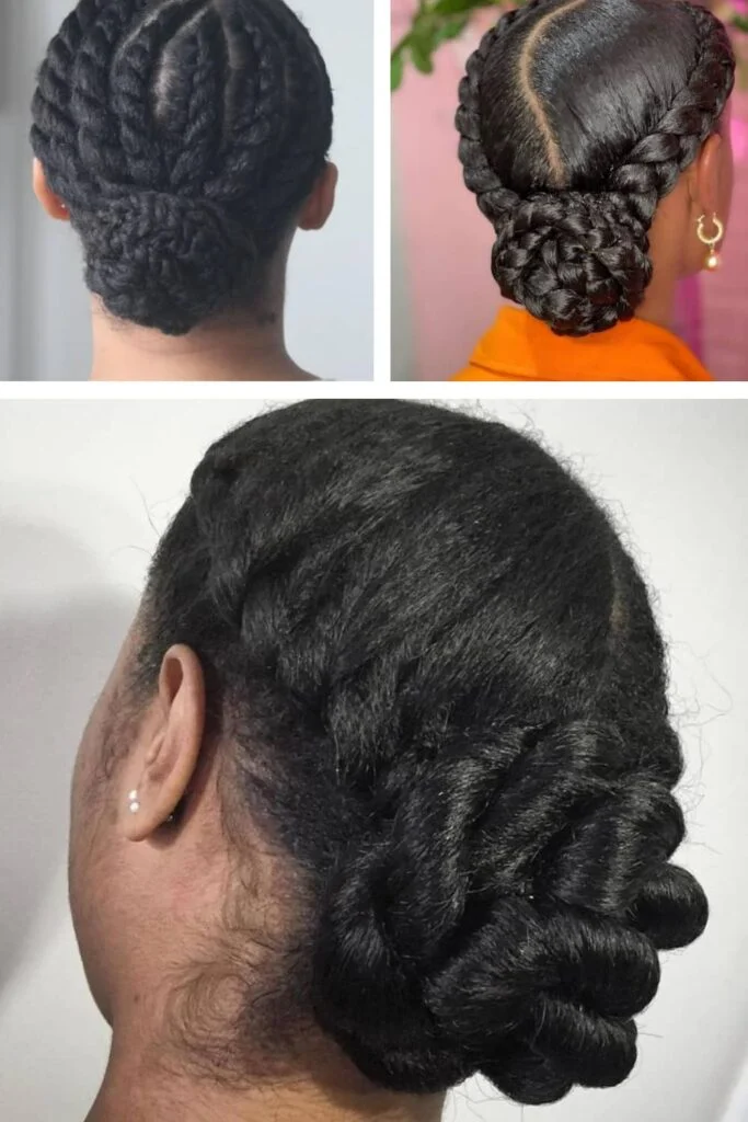 Casual hairstyle featuring a sleek low twisted bun for the office and everyday wear Quick low twisted bun hairstyle perfect for professional casual settings