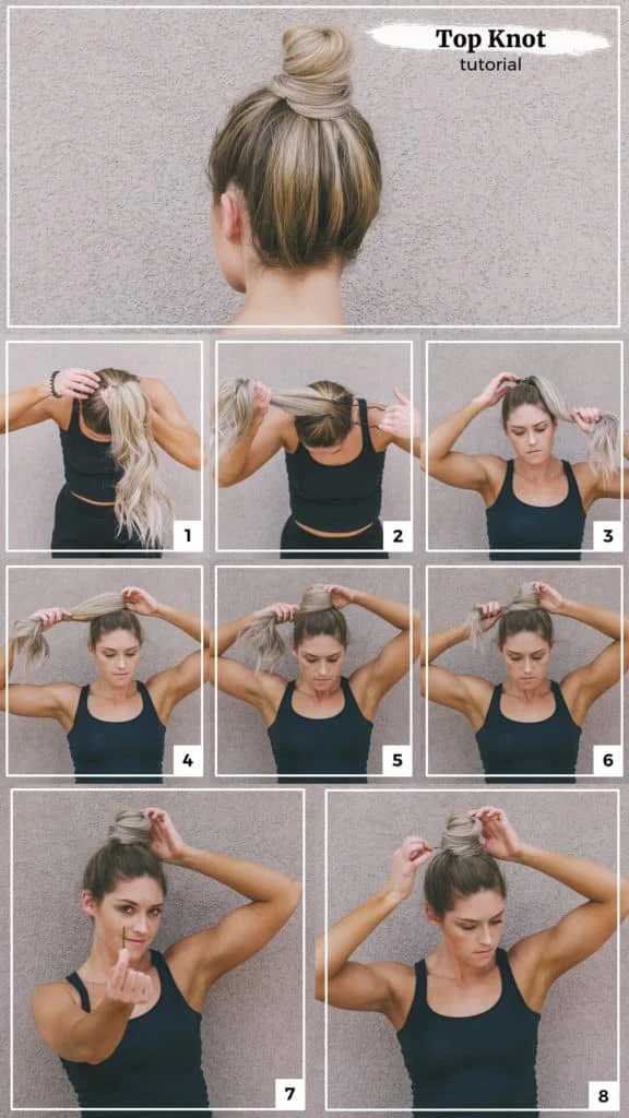 Quick Knot Hairstyles for Post-Workout Transitions Quick and easy post-workout knot hairstyle transition for casual days