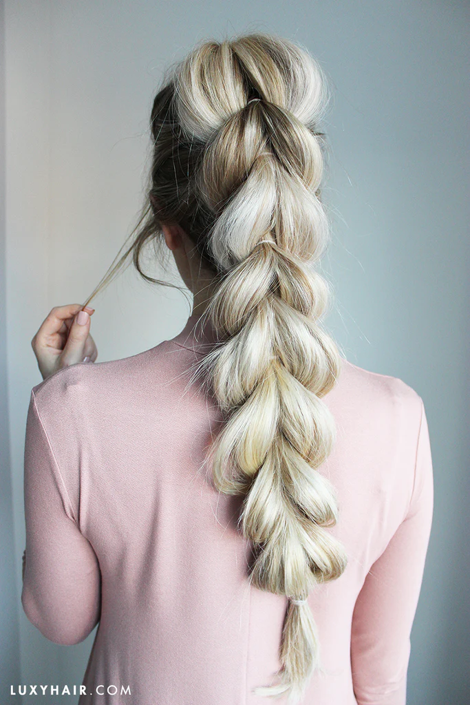 Casual thick hair quick pull through braid style image 13 Quick pull through braid hairstyle on thick hair for a casual look