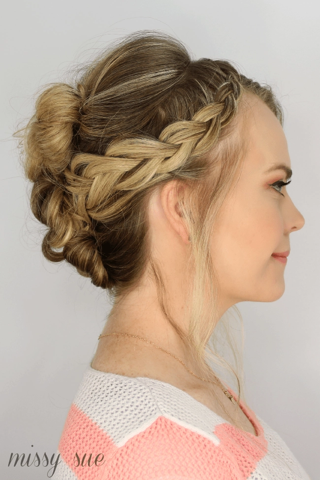 quick side braided updo for casual garden parties image