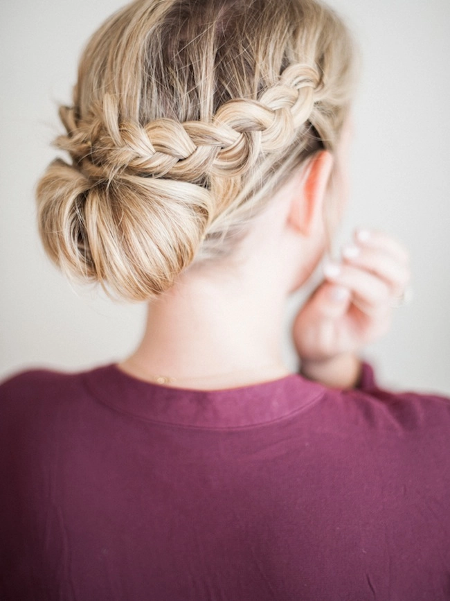 quick side braided updo for casual garden parties image