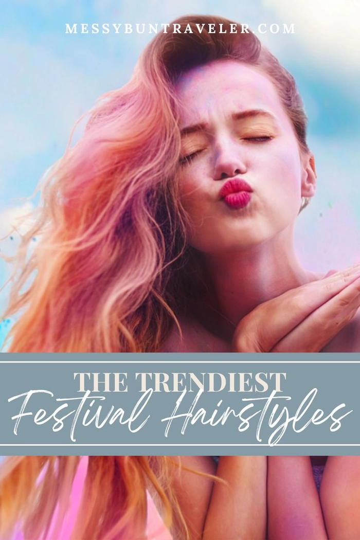Casual music festival hairstyle featuring trendy quick space buns Quick space bun hairstyle perfect for music festivals in a casual setting