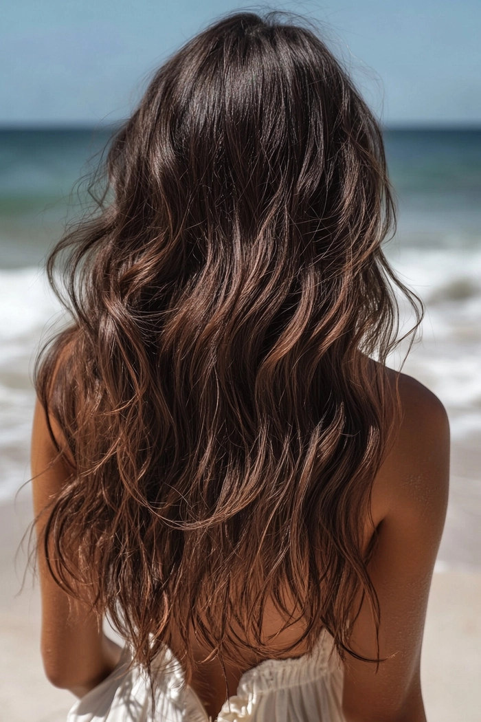 Casual hairstyle featuring soft beach waves perfect for fine hair textures Relaxed beach wave hairstyle on fine hair showcasing effortless casual elegance