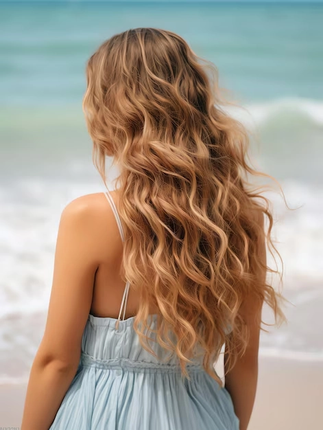 Casual hairstyle featuring soft beach waves perfect for fine hair and laid-back looks Relaxed beach wave hairstyle on fine hair showcasing effortless casual beauty