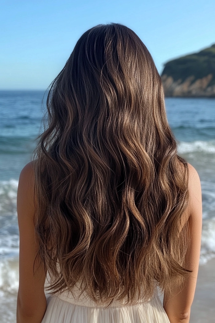 Casual hairstyle showcasing relaxed beach waves for fine hair style number 10 Relaxed beach wave hairstyle on fine hair with a casual, effortless look