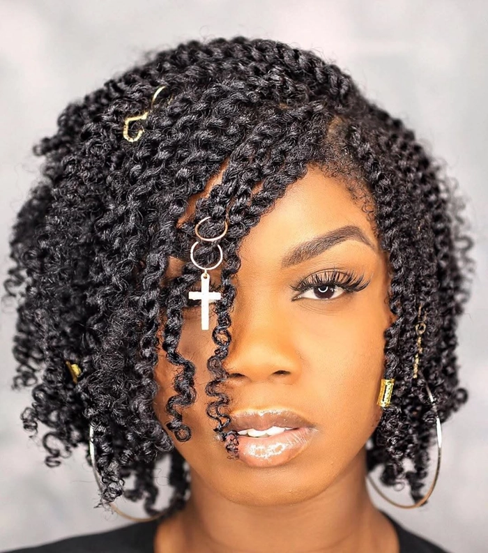 Casual look featuring a relaxed braid out on natural coily hair, image 6 Relaxed braid out hairstyle showcasing natural coils with soft waves