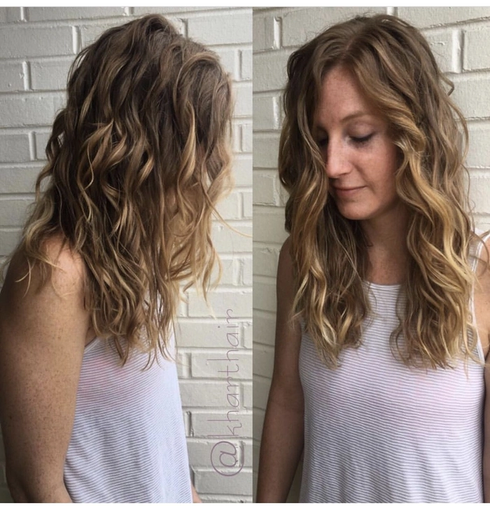 Relaxed mermaid waves hairstyle perfect for long casual beach days