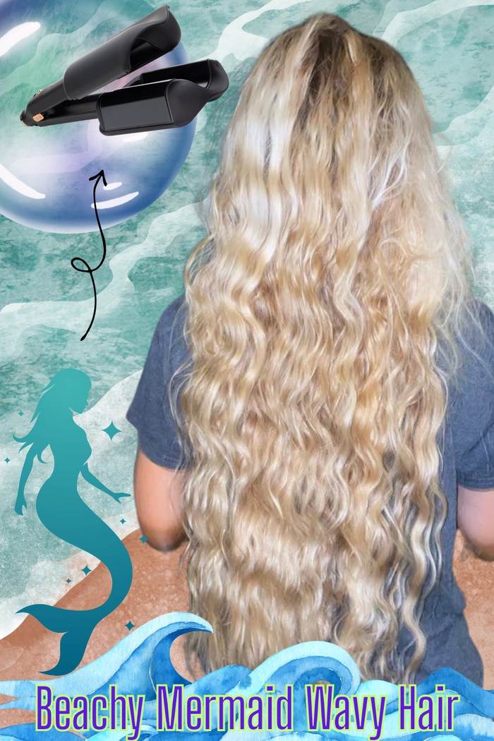 Relaxed mermaid waves hairstyle perfect for long casual beach days