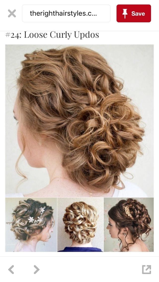 Relaxed pinned up hairstyle on medium curly hair showcasing a casual look