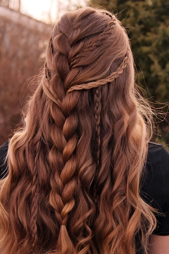 relaxed romantic braids for casual spring outings image