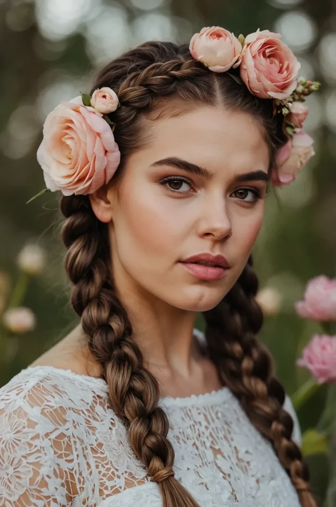 relaxed romantic braids for casual spring outings image
