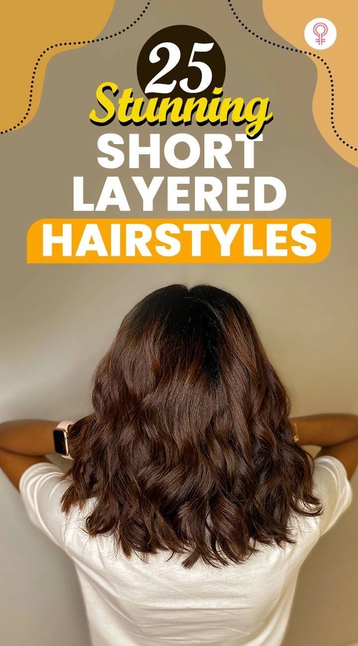 Short layered haircut styled into a casual effortless bedhead look