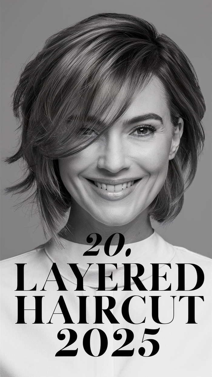 Short layered hair styled into a casual, effortless bedhead look