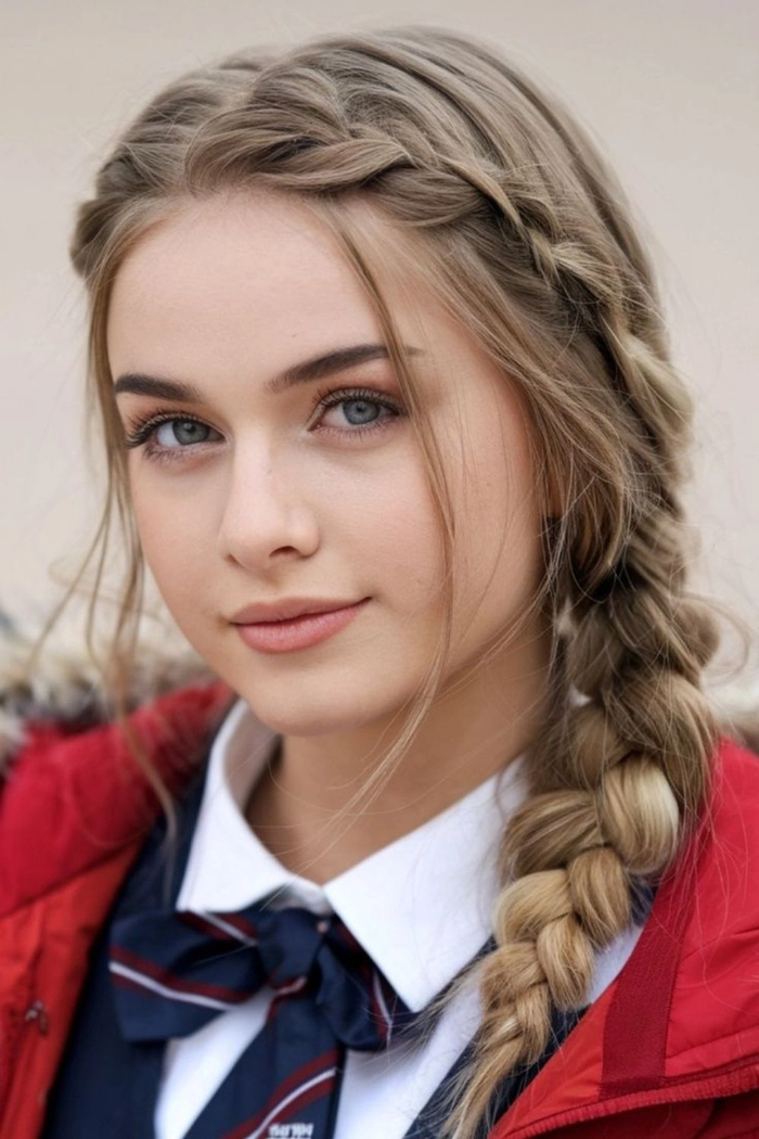 Simple braided hairstyle perfect for busy college students looking for an easy casual look