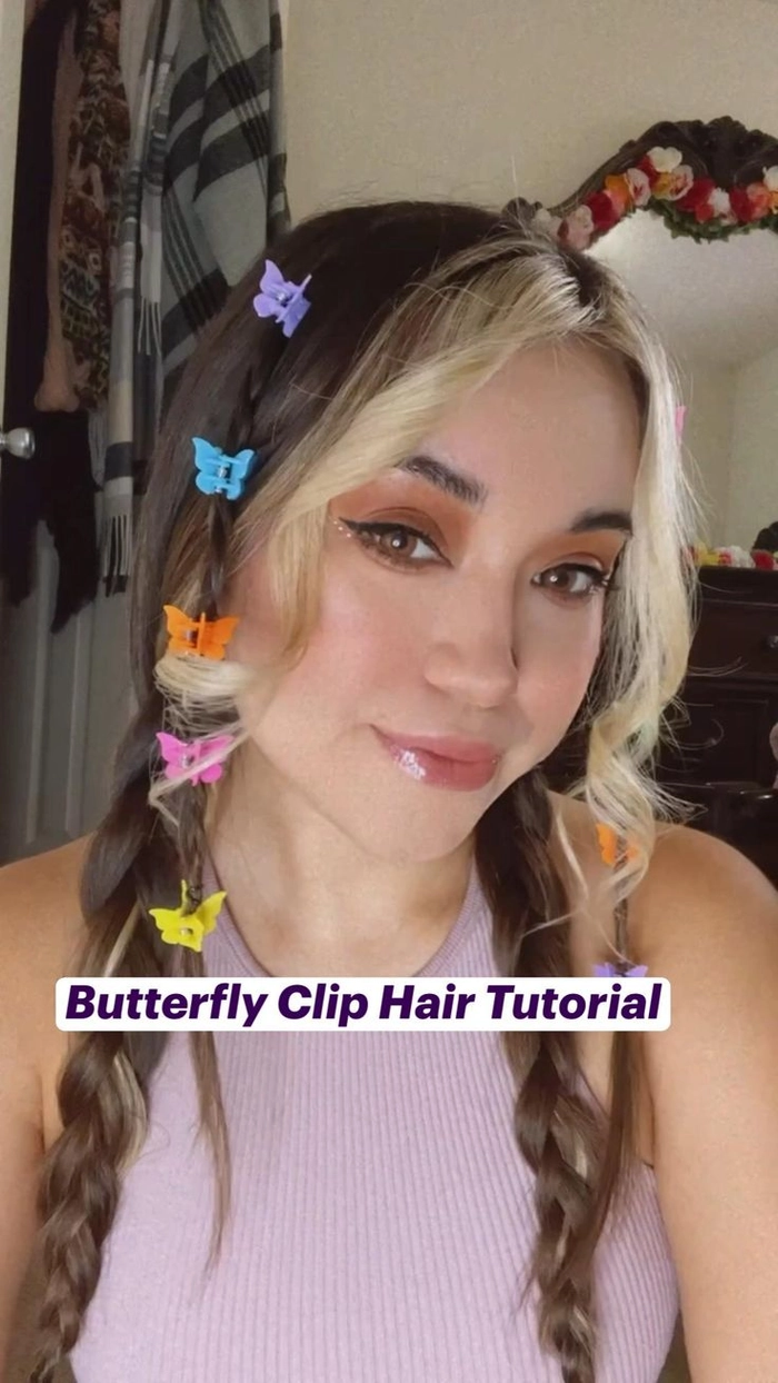 Casual Hairstyles image simple butterfly clip hairstyles for Y2K casual trends image