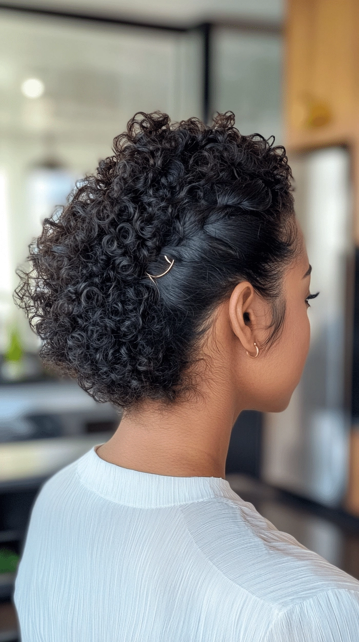 Casual hairstyle featuring easy claw clip twists for medium length hair Simple claw clip securing twisted sections of shoulder length hair in a casual style
