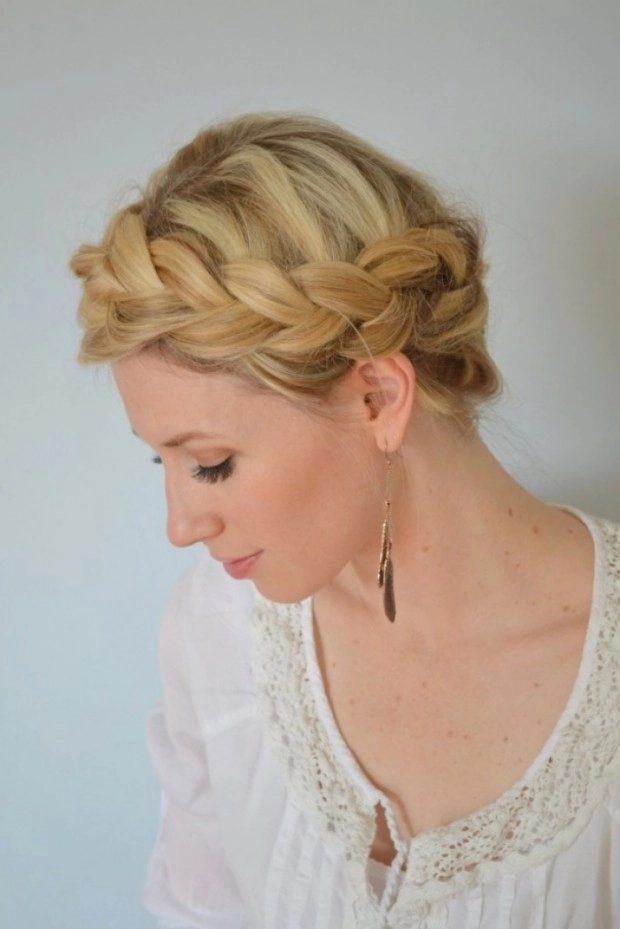 Simple crown braid hairstyle perfect for bohemian casual wear