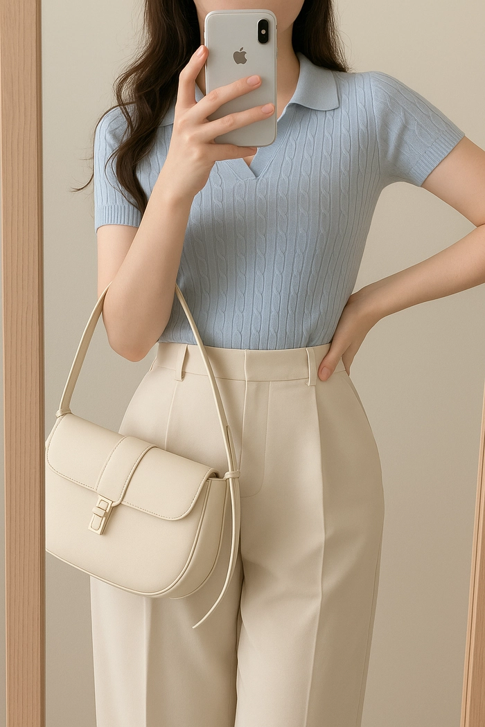 Casual hairstyle featuring a simple low ponytail perfect for minimalist fashion looks Everyday sleek low ponytail styled for minimalist casual outfits in a relaxed setting
