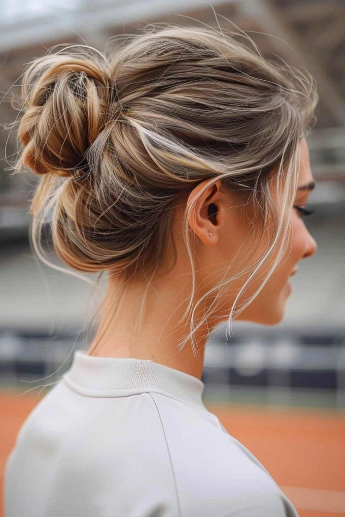 Quick High Buns for Sporty Casual Days
