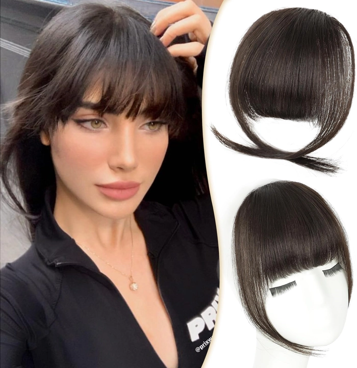 How to style clip-in bangs for an effortless everyday makeover Step-by-step tutorial for using a simple clip in bangs for a quick casual makeover at home