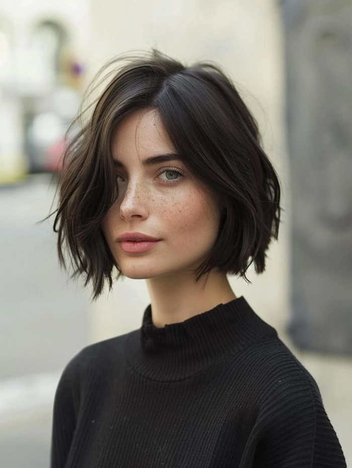 Casual low maintenance bob styling ideas for easy morning routines Woman with a stylish low maintenance bob hairstyle perfect for busy mornings