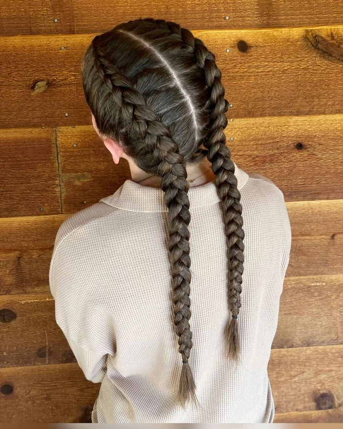 Casual and easy Dutch braid hairstyle for busy teens on the go Teen girl with a quick Dutch braid hairstyle perfect for active days