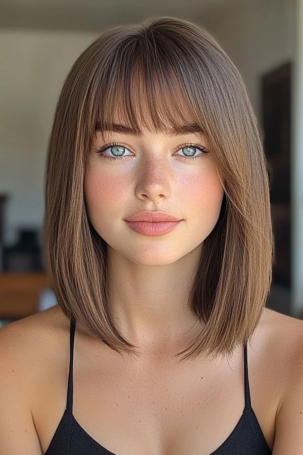 Casual textured lob idea perfect for enhancing fine straight hair style Effortless textured lob hairstyle on fine straight hair with soft waves