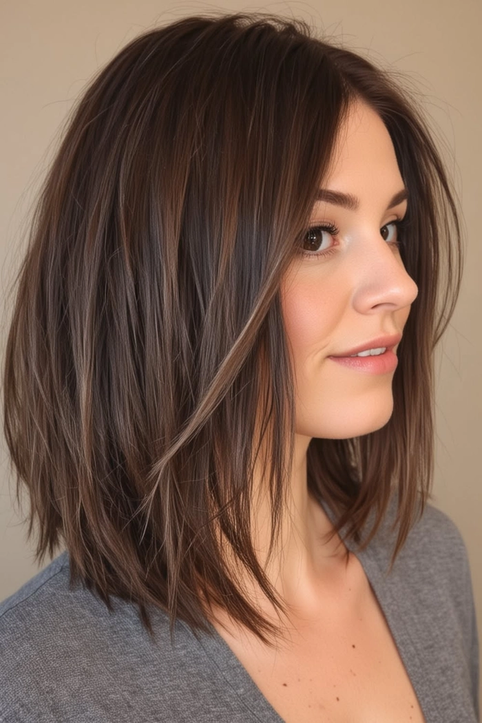 Casual textured lob ideas perfect for fine straight hair, style number 15 Effortless textured lob hairstyle on fine straight hair with casual waves