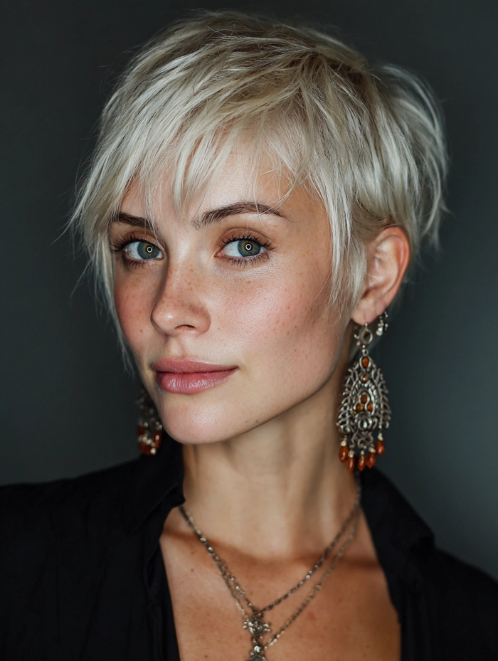 Casual hairstyle inspiration featuring a textured pixie cut for an easy edgy vibe Effortless textured pixie haircut styled for an edgy casual look