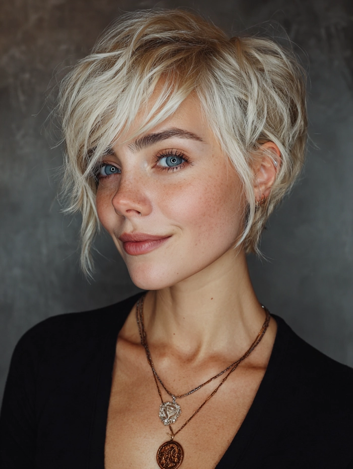 Casual hairstyle showcasing a trendy textured pixie 15 Effortless textured pixie haircut styled for an edgy casual look