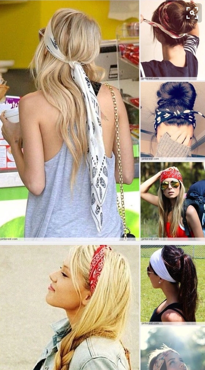 Effortless simple bandana hairstyle for casual everyday looks Woman wearing a casual bandana hairstyle perfect for bad hair days