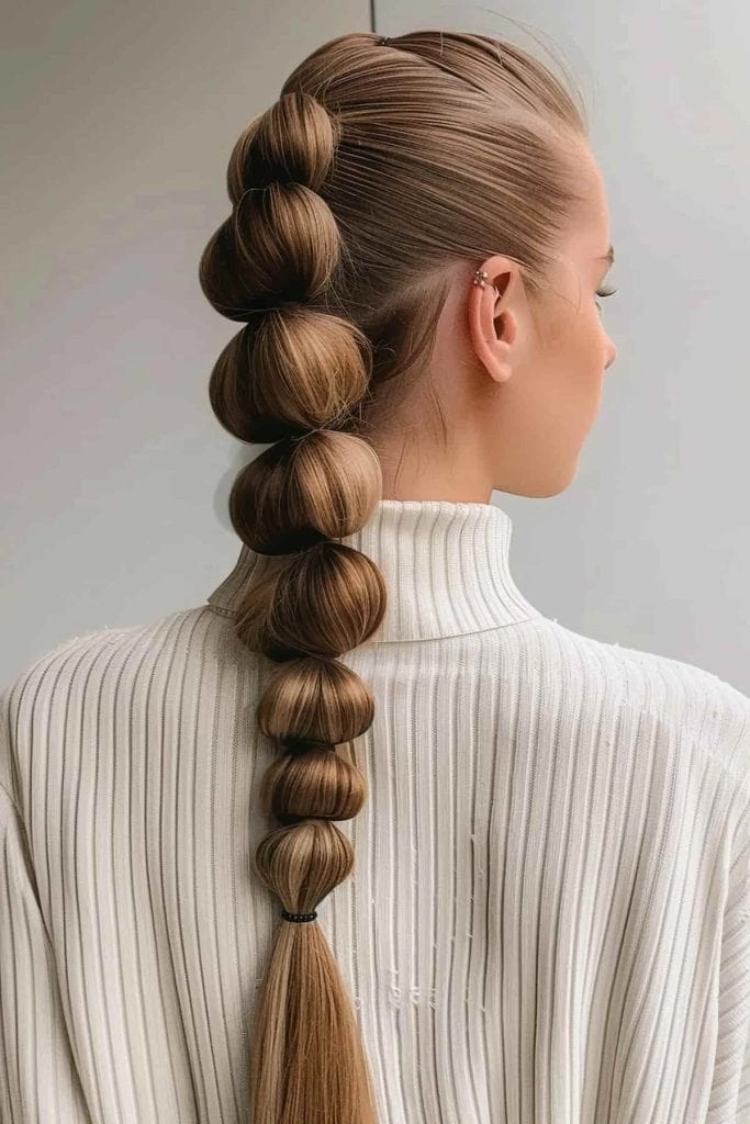 Effortless Bubble Braid Ponytail Ideas for Long Hair
