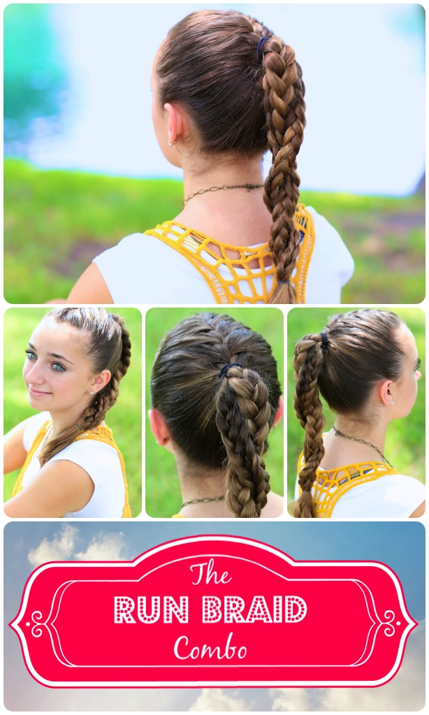 Casual double braids hairstyle perfect for sports and active lifestyles Woman with casual double braids ready for athletic activities outdoors