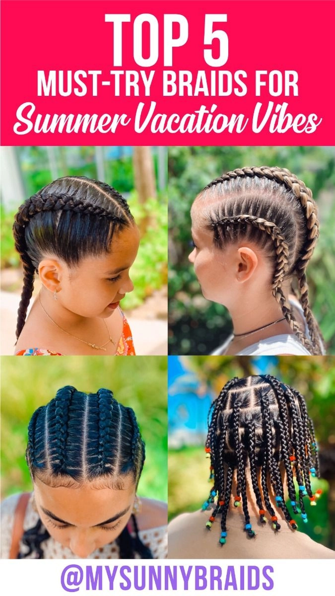 Woman with a casual halo braid hairstyle perfect for summer vacations