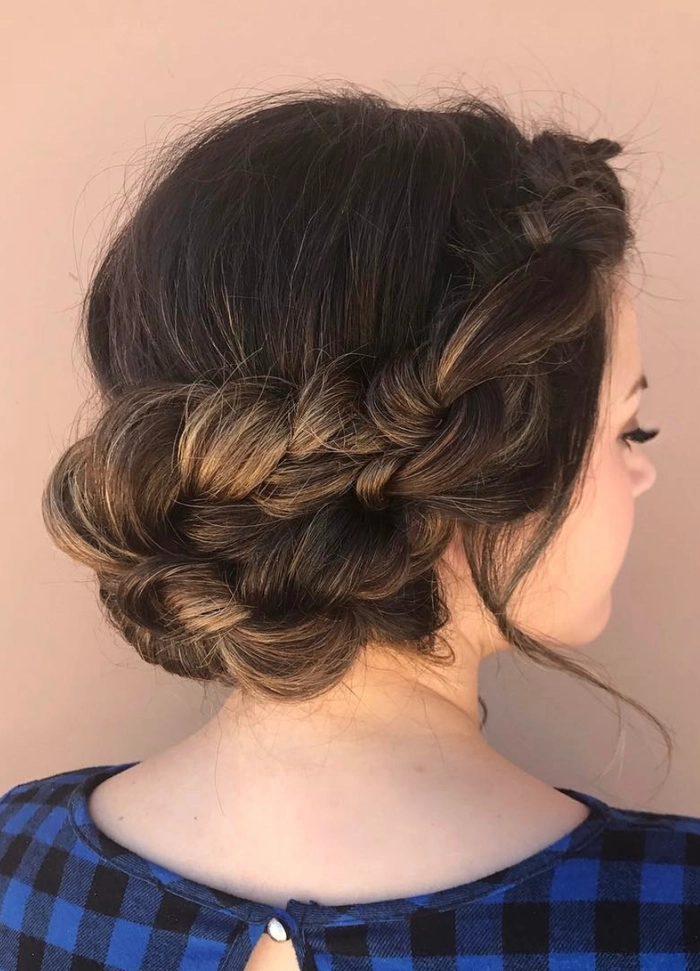 Woman wearing a casual halo braid hairstyle perfect for summer vacations