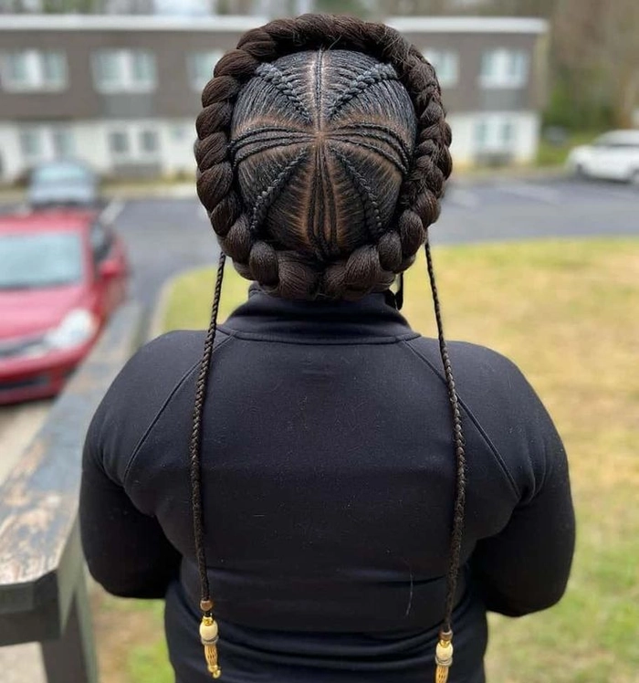 Woman showcasing a casual halo braid perfect for summer vacations