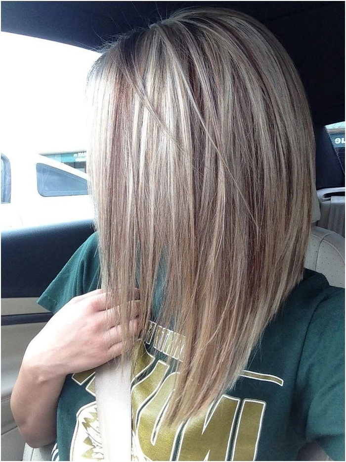 Woman with a casual inverted bob hairstyle for fine thin hair