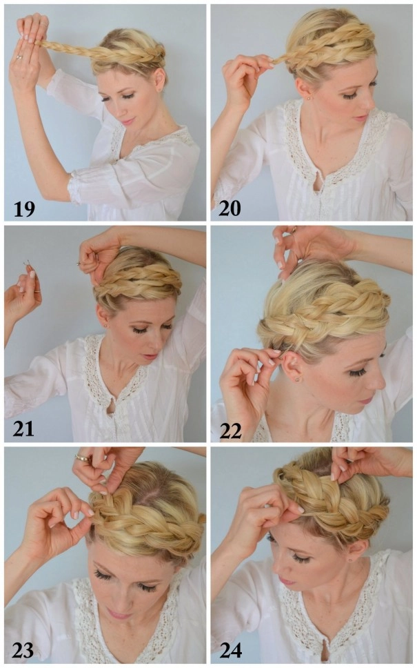 Woman showcasing a simple crown braid hairstyle perfect for bohemian casual wear
