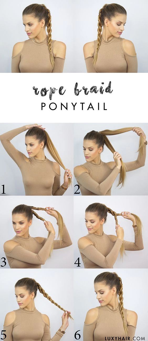 Woman with a simple rope braid ponytail perfect for sporty casual days