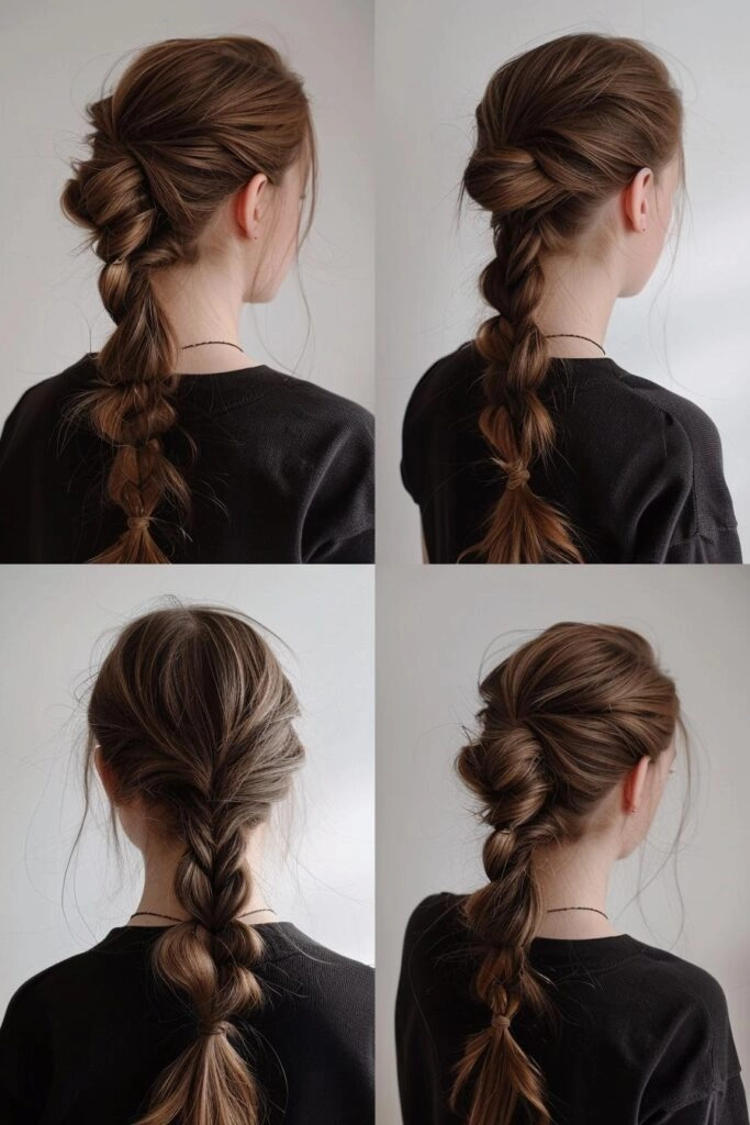 Young woman showing casual pigtail braids for youthful everyday looks in a relaxed setting